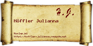 Höffler Julianna névjegykártya