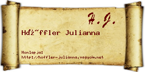 Höffler Julianna névjegykártya